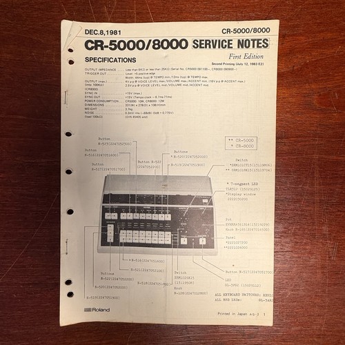 Vintage roland 5000 8000 - vintage, cr-5000/8000